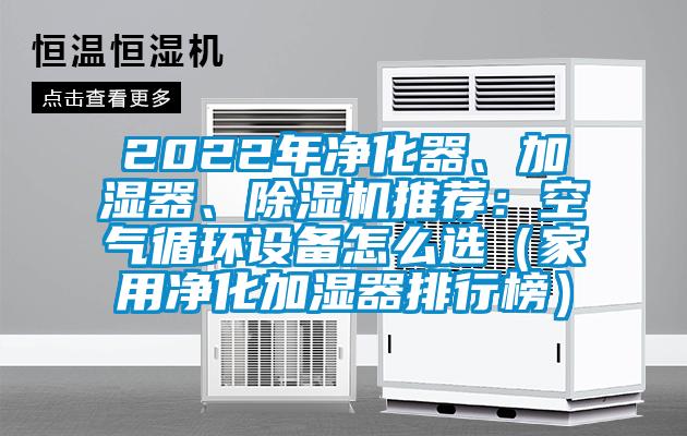 2022年凈化器、加濕器、除濕機推薦：空氣循環設備怎么選（家用凈化加濕器排行榜）